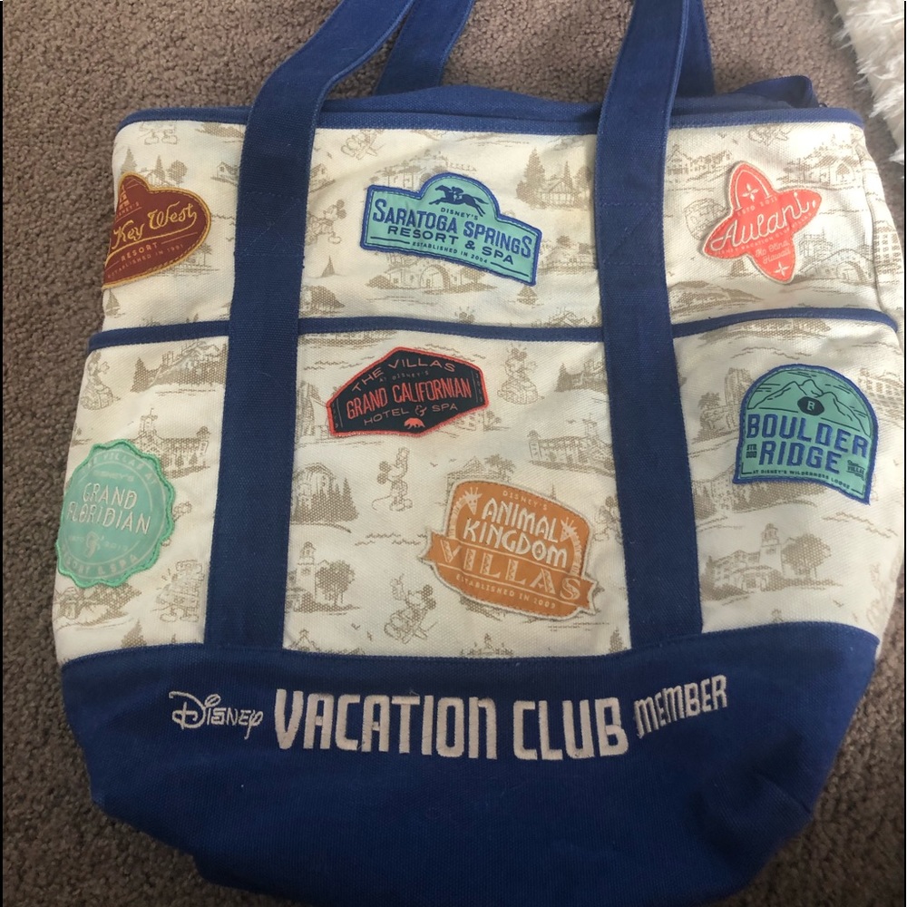 Disney vacation club patches tote bag